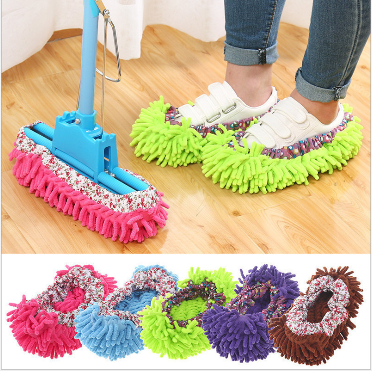Chenille mopping shoe cover lazy shoe cover mop head cover floor-wiping shoe cover mop floor price