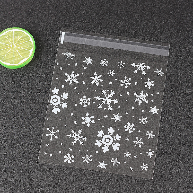 Factory direct baking packaging transparent snowflake self-sealing bag moon cake snowflake crisp cosmetic packaging bag 100/piece