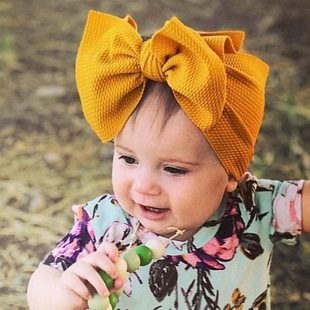 INS European and American Children's Hair Accessories DIY Fabric Hair Band Baby Headgear Baby Headband Nylon Big Bow Headdress Flower