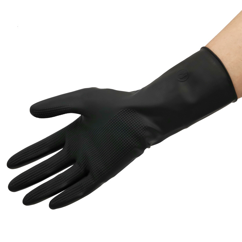 Factory Direct supply hairdressing gloves thickened professional hot dyeing latex gloves Guangzhou hair salon non-slip black gloves beauty