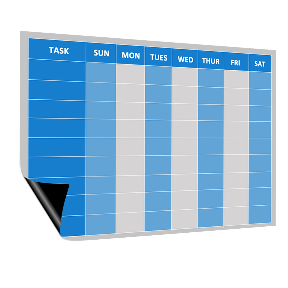 磁性周月计划表日历贴移动创意冰箱贴 pet磁力干擦软白板 跨境