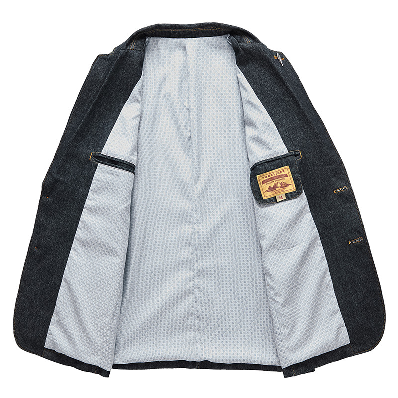 New cross-border jacket men's youth thin middle-aged handsome slim suit spring and autumn Denim jacket business casual