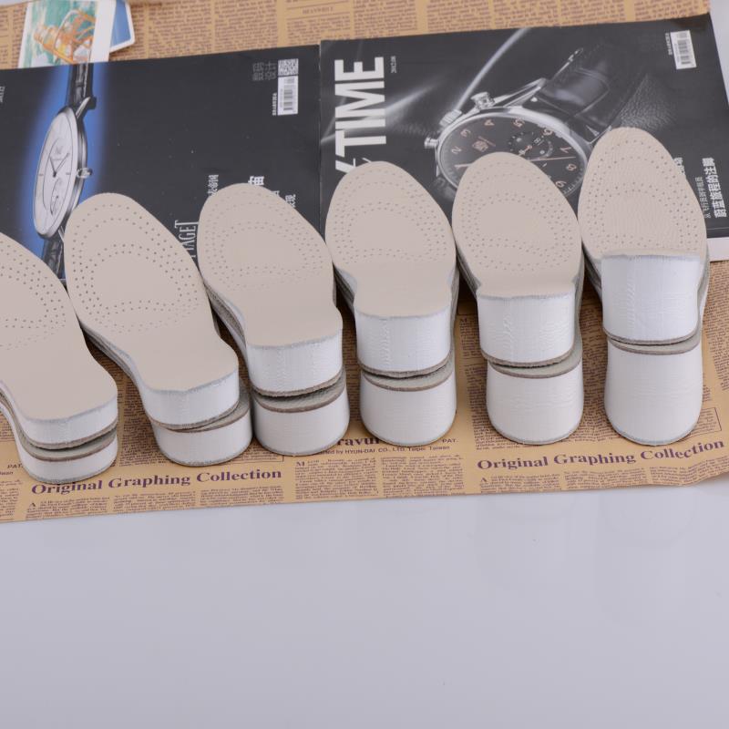 Double-sided Cowhide Height-increasing Insoles Women's Breathable Sweat-absorbing Inner Height-increasing Men's Leather Insoles Invisible Deodorant Shock-absorbing Not Tired Feet