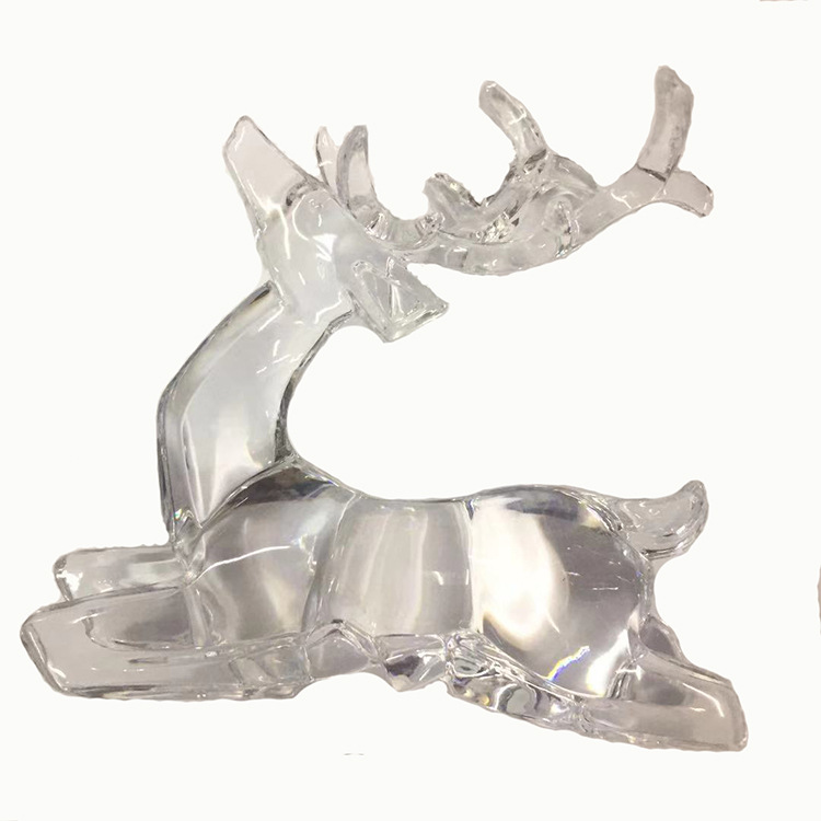 10 * 12cm transparent imitation acrylic kneeling deer Christmas deer home decorations Christmas ornaments accessories