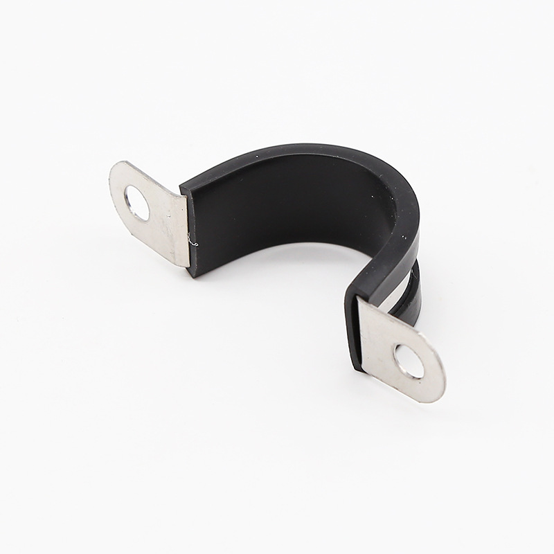Kajinou Silicone Rubber 304 Stainless Steel Clamp U-shaped Card Riding Card with Rubber Pipe Clamp Pipe Clamp Fixing Buckle