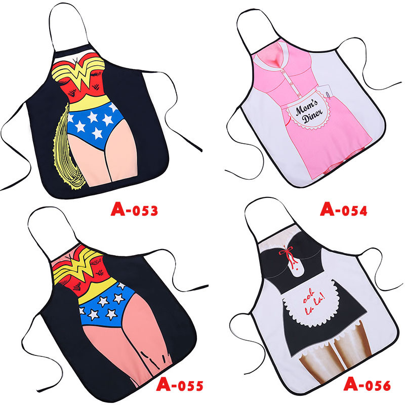 Personality funny apron big chest jeans beauty apron foreign trade spot factory direct sales