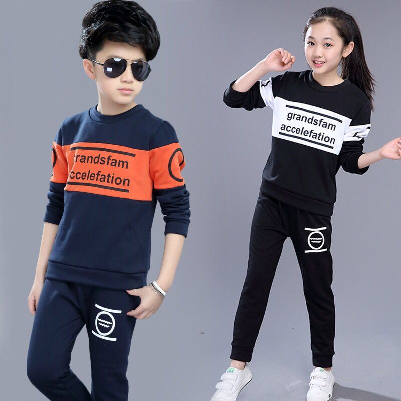 [Top + pants] boys' spring clothes suit children's long-sleeved T-shirt spring and autumn middle and big children boys' clothes two-piece suit