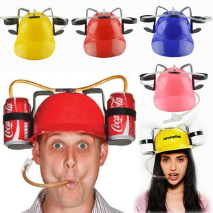 Lazy Creative Beer Drink Hat Birthday Party Outdoor Beer Hat Lazy Drink Helmet Hat Headwear