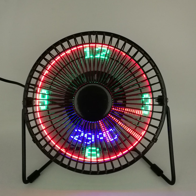 Direct Desktop 6 inch iron Flash Flash desktop fan usb clock fan display real time temperature
