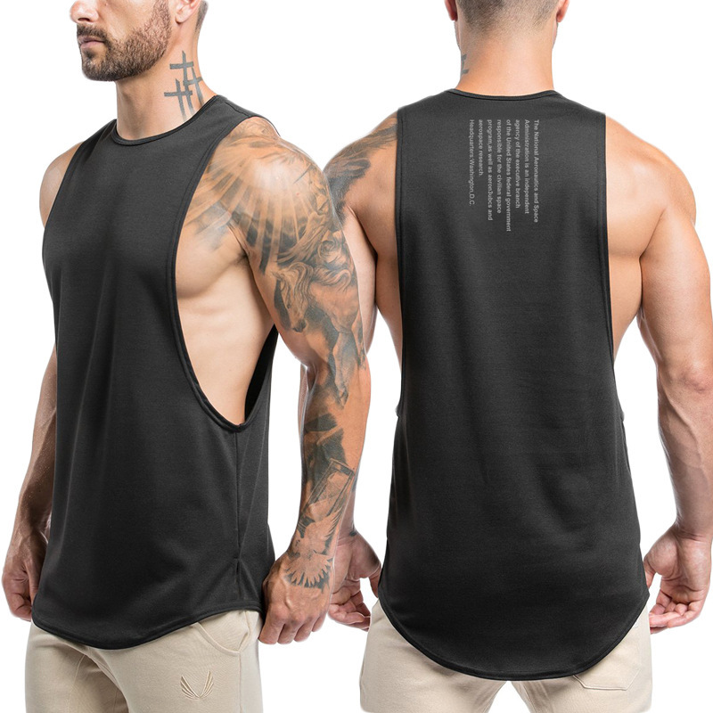 Muscle European and American Brothers ins Sleeveless Vest Men's Summer New National Fashion Fitness Clothes Training Sleeveless T-shirt
