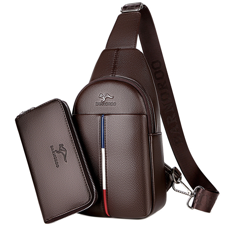 BARNOROO Chest Bag Men's Korean-style Crossbody Bag Casual Men's Chest Bag Small Backpack Shoulder Bag Men's Bag Chest Bag Trendy