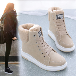 Snow boots Women's 2023 new winter cotton-padded shoes with velvet thick bottom students warm Martin boots ins mid-tube short boots