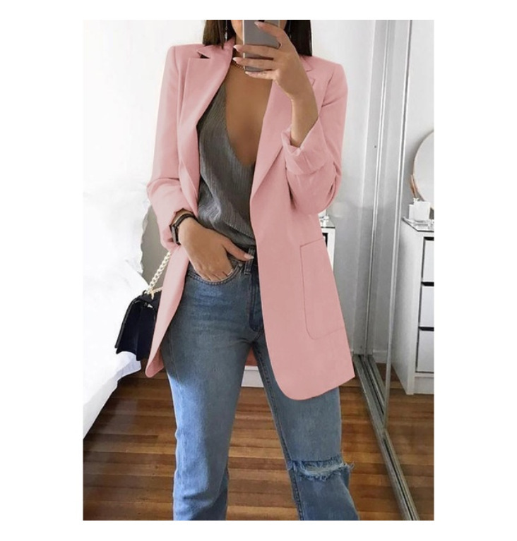 AliExpress wish Amazon 2022 European and American explosions fashion lapel slim cardigan temperament suit jacket women