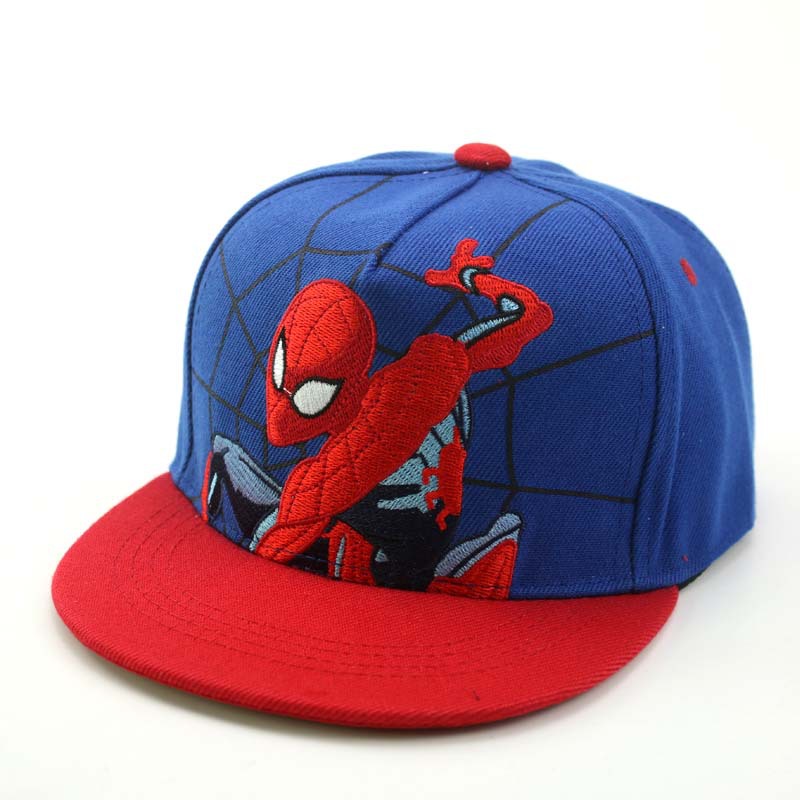 2020 European and American new children's baseball cap cartoon Spider-Man boys and girls flat hip hop hat autumn hat wholesale