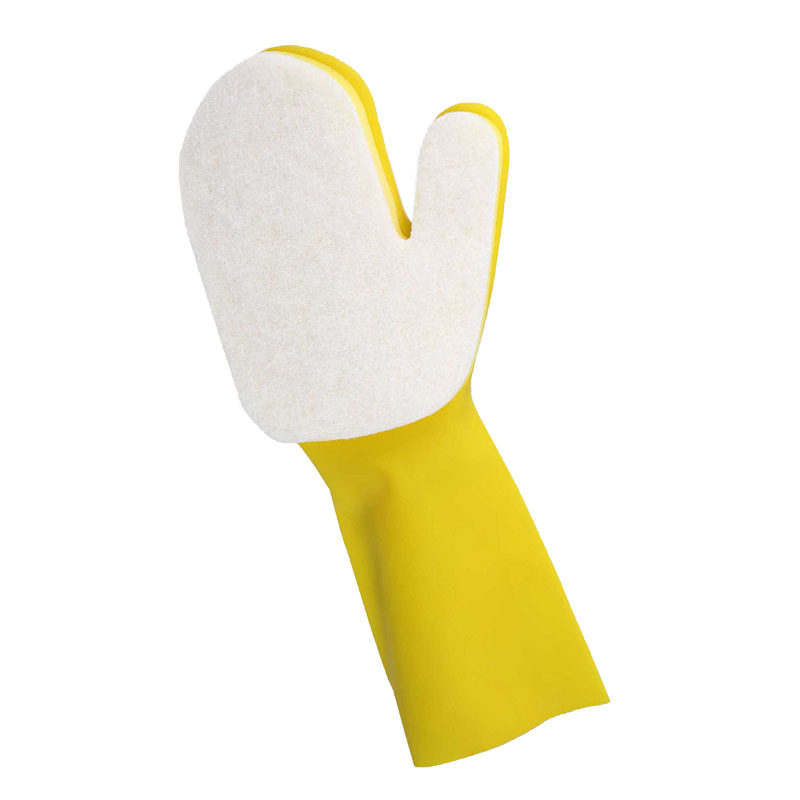 Sponge White scouring pad cleaning latex gloves factory wholesale household rubber gloves multifunctional cleaning