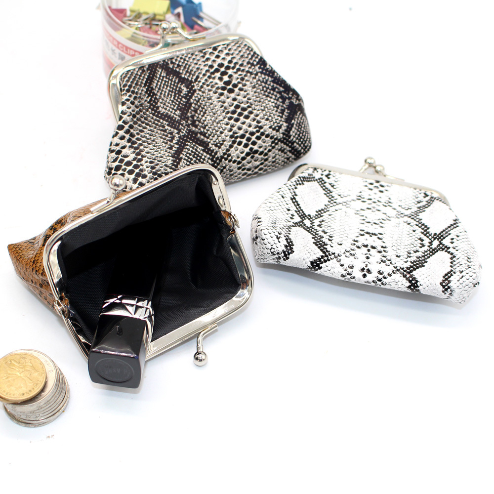AliExpress supply European and American style PU snake pattern ladies small wallet buckle coin purse mini bag spot wholesale