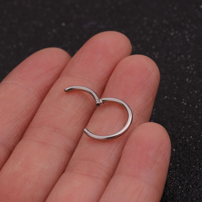 Foreign trade hot selling open ring nose ring closed ring stainless steel seamless ring puncture jewelry European and American earrings single
