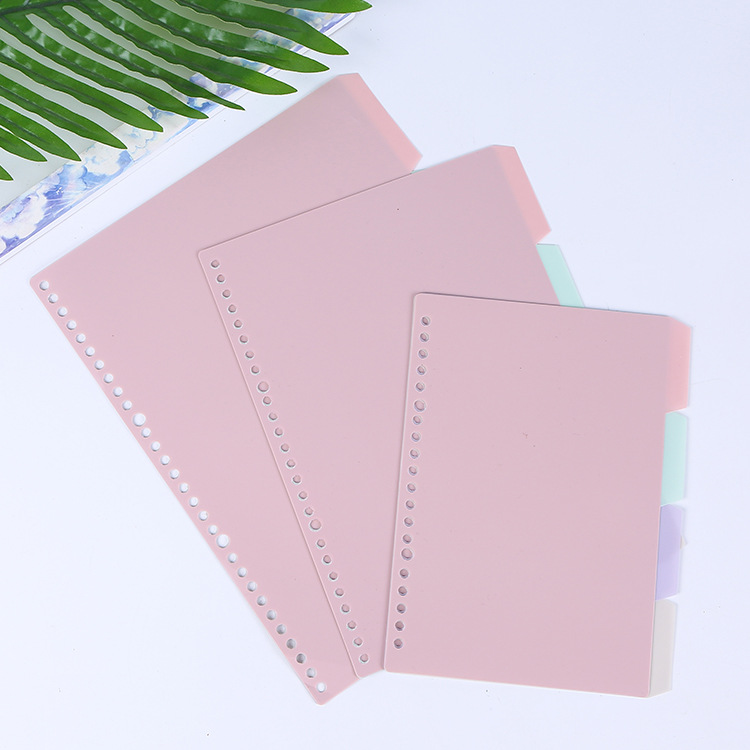 Notebook 4-color plastic pp classification page B5 workbook partition page A5 loose-leaf coil book index tab page