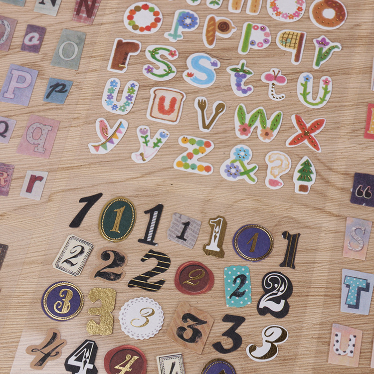 Office culture and education decorative alphanumeric stickers XJ0018 a set of 6 into the new hand account Travel student stickers