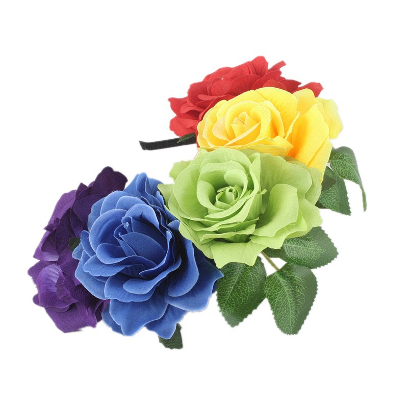 New Seaside Holiday Mexico Headwear European and American Fashion Bride Flower Hair Accessories Rose Hair Hoop Women