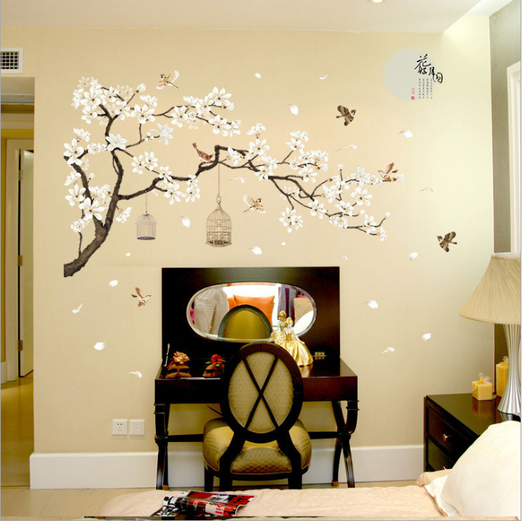 Wholesale SK2022AB Flower Full Moon office study classroom dormitory TV background decoration removable stickers