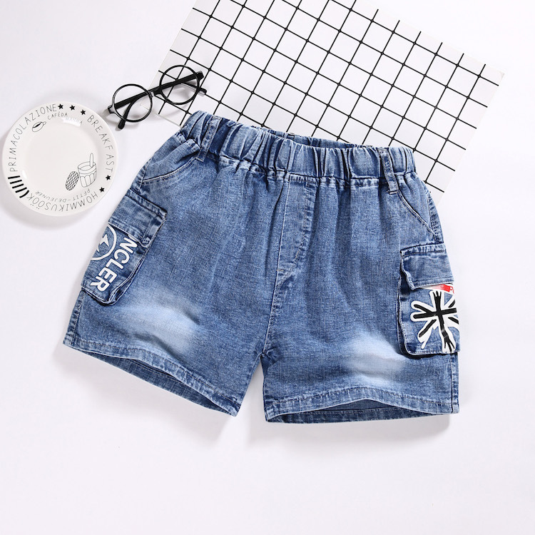 20 summer new boys' casual loose shorts extra large throw bag jeans student shorts children's shorts
