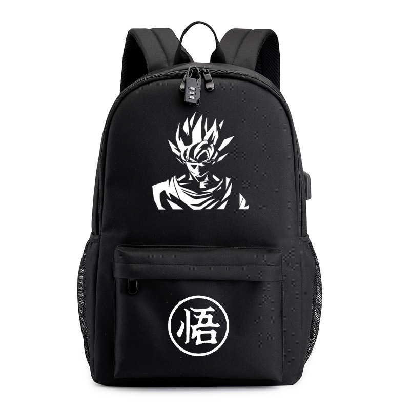 Computer Bag Middle School Student Schoolbag Unisex Luminous usb Outdoor Backpack Korean-style Dragon Ball Goku Backpack