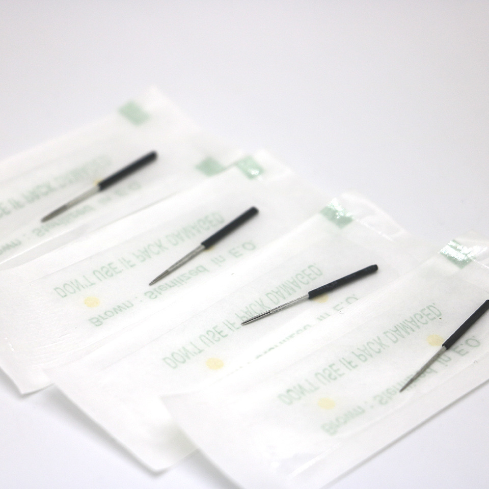 Tattoo manual round needle black leather closing fog god three needle fog eyebrow needle piece manual water fog eyebrow needle loose mouth God five needle