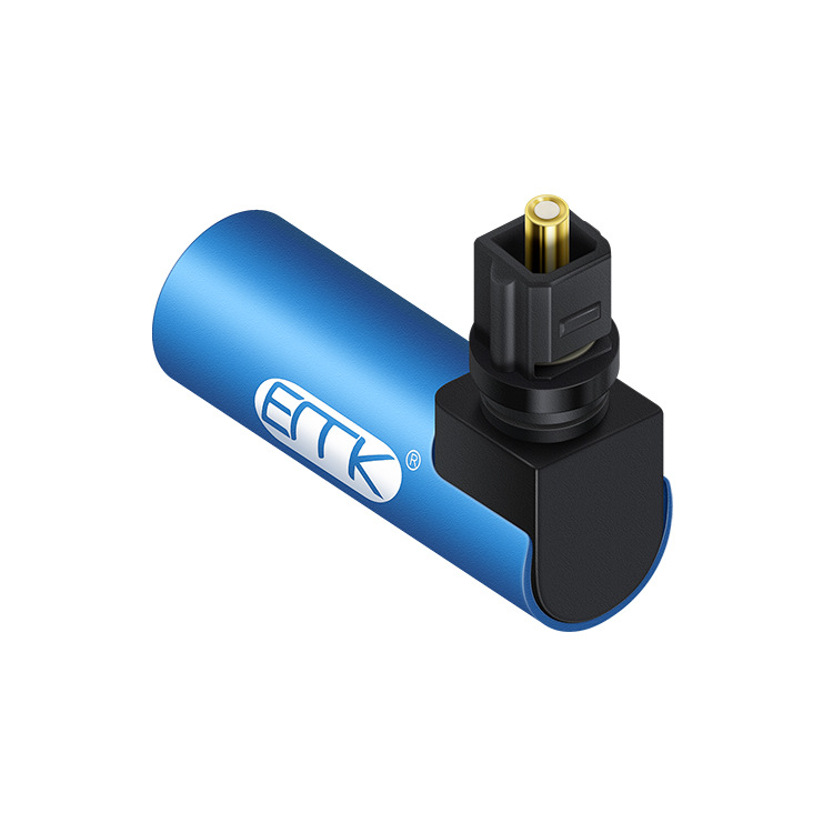 90 degree optical fiber male to female adapter audio adapter square Port to square port optical fiber adapter