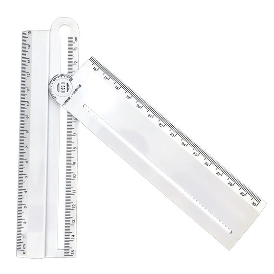 The multi-function ruler can replace the ruler, angle ruler, compasses, draw the thickness and font size of arc parallel line measurement