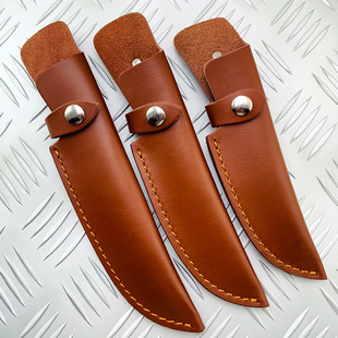 Scabbard/leather cover head layer cowhide knife cover leather sheath knife pants outdoor small straight knife cover cowhide knife cover scabbard