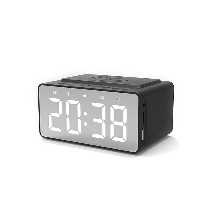 Bluetooth speaker new wireless charging clock LED alarm clock audio foreign trade popular new wireless charging Bluetooth audio