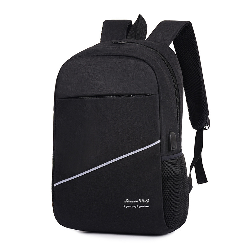 2023 New Solid Color Business Bag Oxford Cloth Printed External usb Interface Backpack Large Capacity Computer Bag