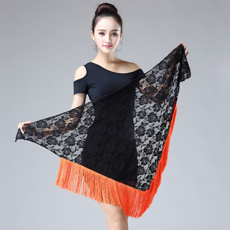 Factory direct tassel triangle skirt lace adult skirt Latin dance clothing hip towel practice skirt