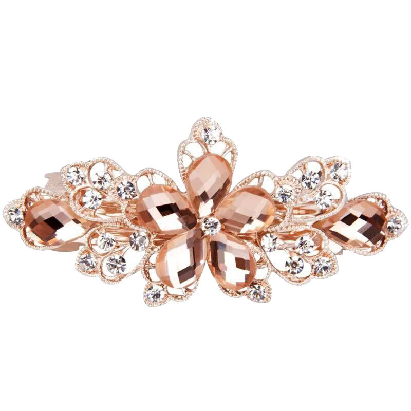Wholesale Korean version of the new fashion diamond hair accessories bow rhinestone spring clip all-match temperament hairpin clip