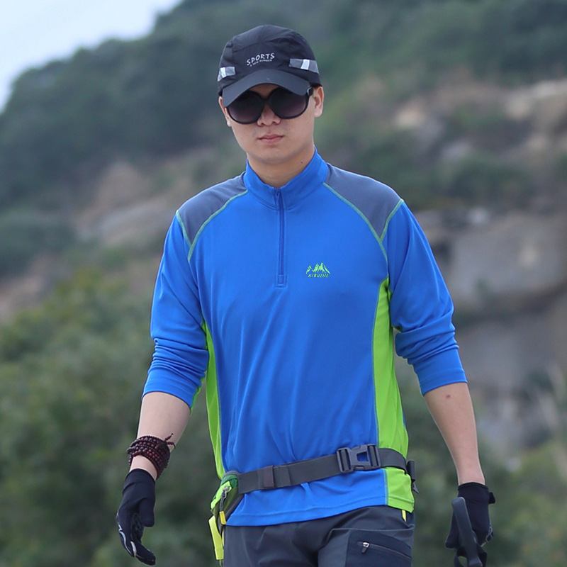 Outdoor Quick-drying Clothes T-shirt Men's Long-sleeved Breathable Large Size Loose Spring and Autumn New Hiking Sunscreen Mountaineering Sports Top