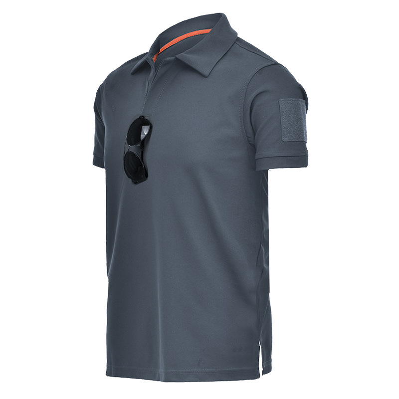 Factory casual T-shirt short sleeve outdoor T-shirt lapel loose elastic summer T-shirt training short sleeve men