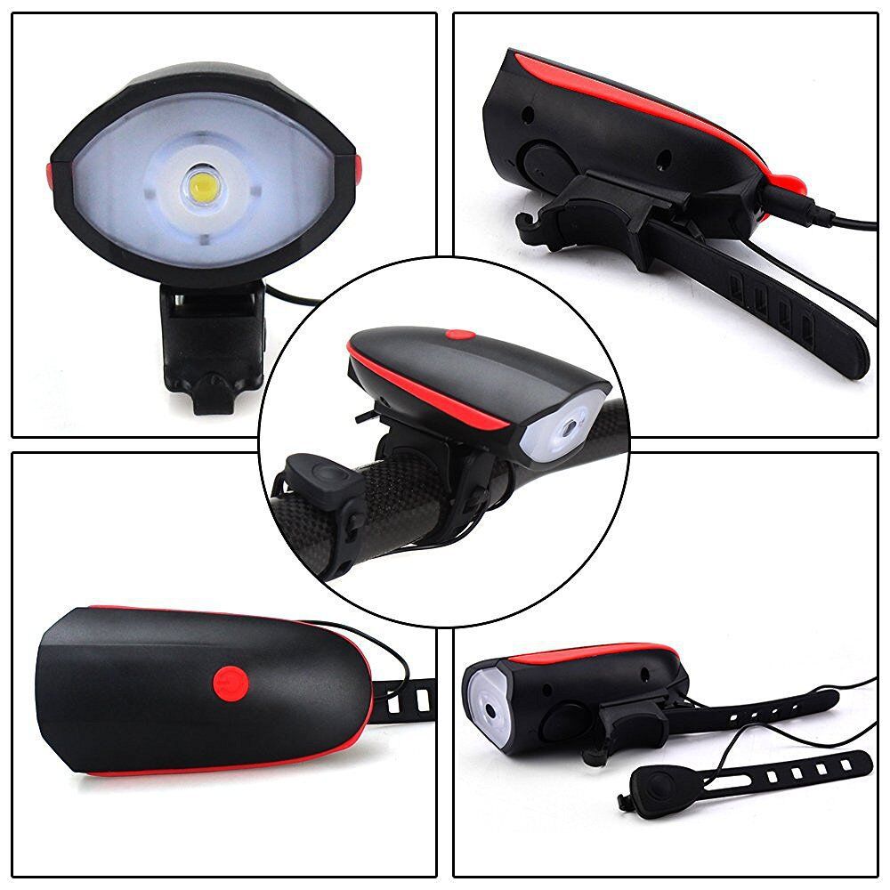 Bicycle light USB charging headlight Horn Mountain bike loud electric horn 7588 Horn car light Horn Bell