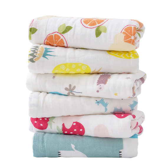 Baby small bath towel 35*75 cotton big towel baby bath towel bubble cotton gauze children's towel mother and baby manufacturers