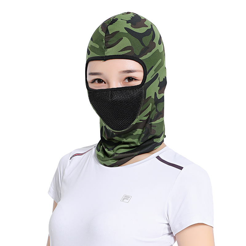 Cross-border hot selling ice silk riding head cover summer sunscreen breathable mask sports outdoor dust-proof camouflage