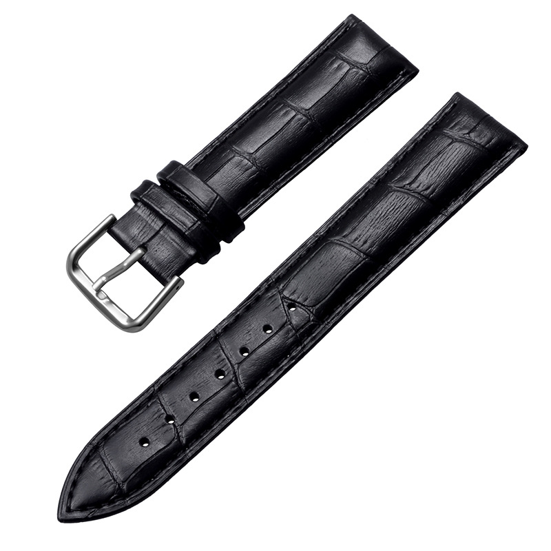 Wholesale spot leather strap cowhide bamboo watch strap men and women waterproof accessories pin buckle Universal