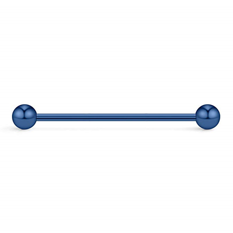 Piercing jewelry direct AliExpress wish stainless steel color industrial barbell long bar ear bone nail human body jewelry