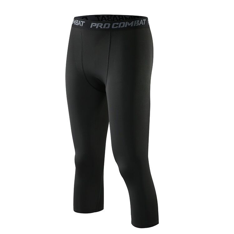 Tight pants men's cropped pants fitness running sports basketball bottoming training pants high elastic quick drying manufacturers spot quick hair