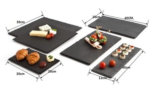 Rock Plate Dinner Tray Black Rock Hotel Plate Sushi Cheese Natural Slate Tableware Slate Steak Plate