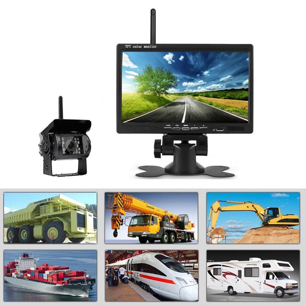Forklift truck harvester 7 inch car Wireless reversing image display camera