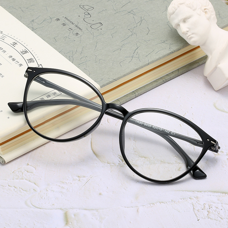 Women's Korean-style TR90 glasses frame retro artistic myopia glasses finished myopia glasses with degrees 50-600 degrees