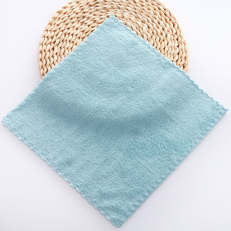 Square towel kitchen high density coral fleece children's face washing square towel absorbent cleaning small gift welfare kindergarten Rag