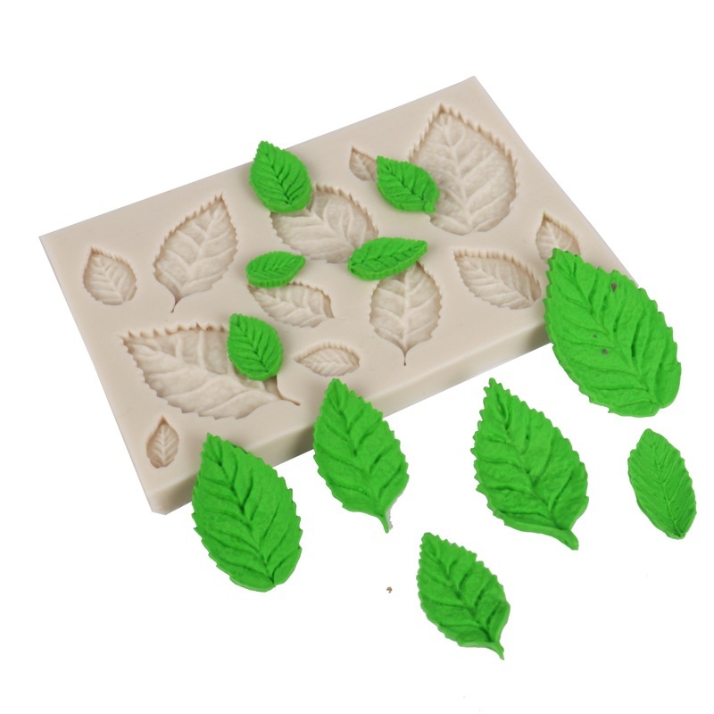 Flip Sugar Mold Rose Flower Texture Realistic Leaf Cake Flip Sugar Mold Garland Silicone Cake Mold Chocolate Mold