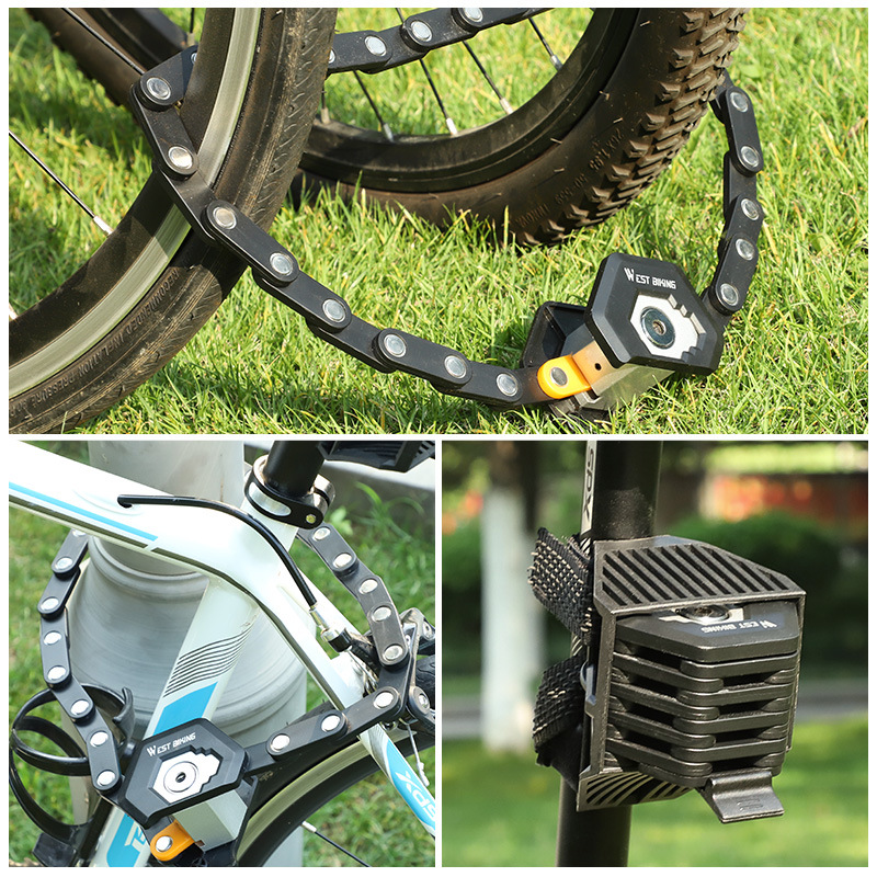 West rider bicycle lock anti-theft key lock mountain bike electric car chain lock motorcycle battery car folding lock
