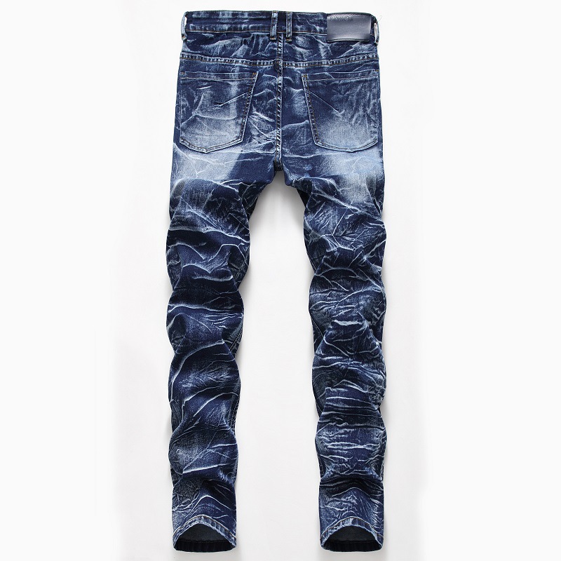 Cross-border supply 2019 stretch tricolor jeans men's European and American foreign trade Amazon straight tube washed white men's pants
